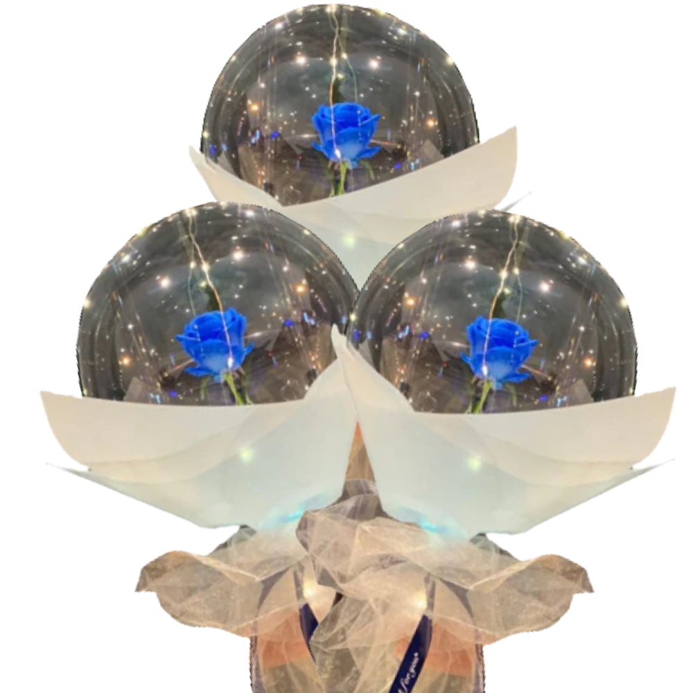 Conjunto de 3 balões LED com rosas vermelhas, ideal como presente DIY da marca Doyleshield, decorativos e iluminados.