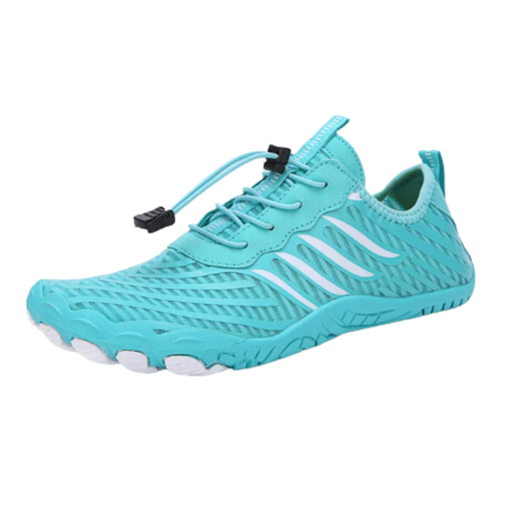 Chaussures orthopédiques ultra-minces Dq na cor neon branca, estilo pés nus, modelo para tamanho EU36 / US4 / UK3,5