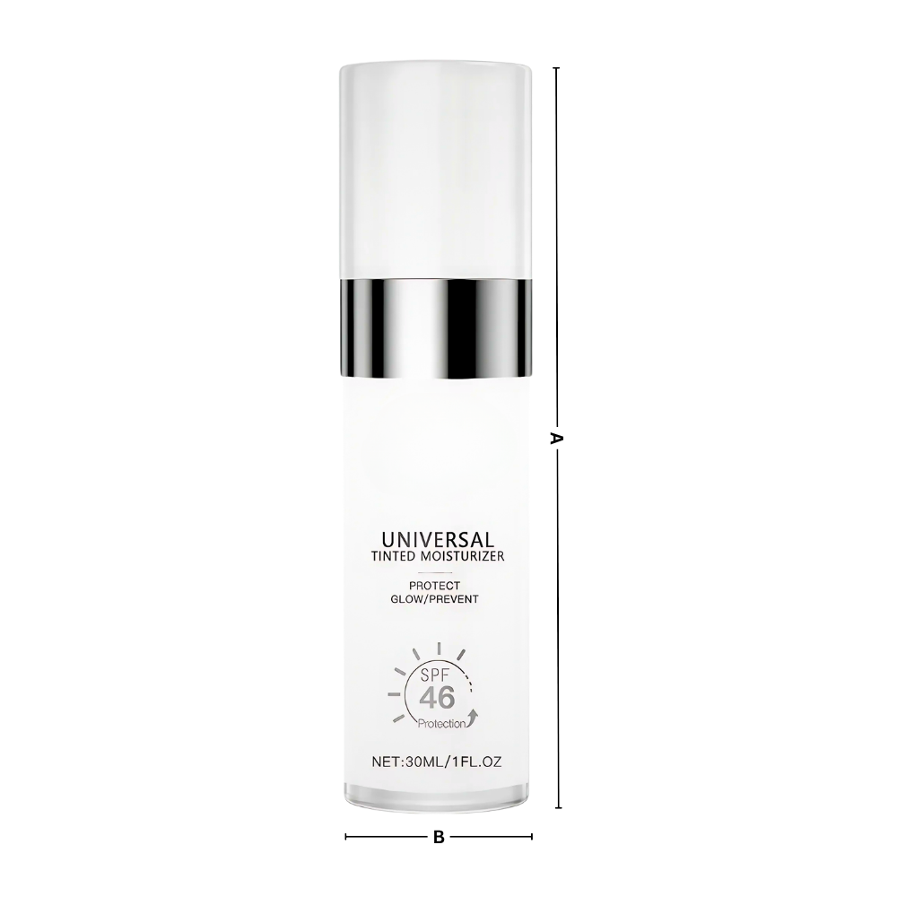 Creme teinte com brilho e hidratação da Drmtlgy, embalagem com textura cremosa e acabamento natural para a pele.