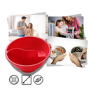 Tigela de cereais Dido com separador seco e úmido, utensílio de artes de mesa para uso diário, vista da tigela com divisórias.