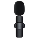 Microfone micro cravate Maybesta com cancelamento de ruído duplo, capa protetora para componentes de áudio.