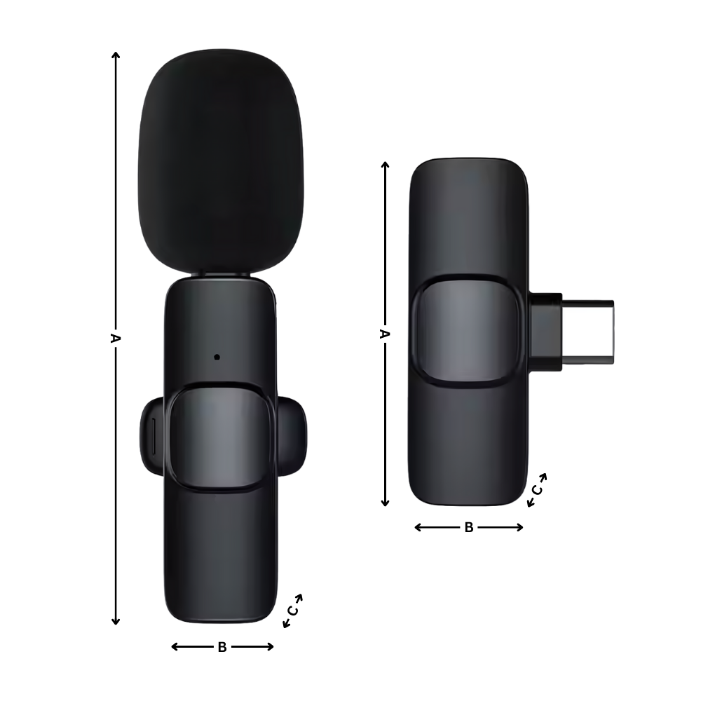 Microfone micro cravate Maybesta com dupla redução de ruído, destaque para componentes de áudio de alta qualidade.