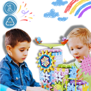 Blocos de construção educativos Krazy Gears com engrenagens elétricas, ideal para jogos de puzzle e aprendizado divertido.
