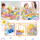 Blocos de montar educativos Krazy Gears com engrenagens elétricas, ideal para jogos de puzzle e desenvolvimento infantil.