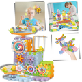 Blocos de construção de engrenagens elétricas do jogo de puzzle Krazy Gears para aprendizado educativo e diversão.