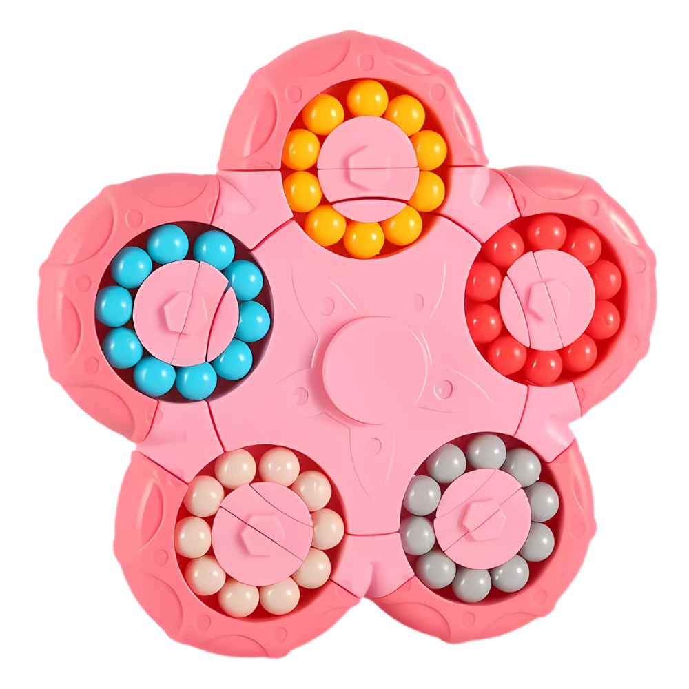 Brinquedo de quebra-cabeça Jouet haricot mágico de dupla função da Vatenick, em cor rosa, para estimular criatividade e habilidades.