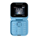 Telefone portátil dobrável Dual Sim Broisae, cor azul, com tela pequena e design compacto para uso diário.
