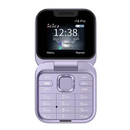 Telefone móvel dobrável Dual Sim Broisae na cor roxa, tela compacta e design portátil, ideal para comunicação prática e funcional.