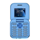 Telefone celular dobrável dual SIM da Broisae, compacto, azul, com tela pequena e design portátil para uso fácil.