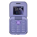 Telefone portátil dobrável Dual SIM Broisae em roxo, com tela compacta e design dobrável, ideal para comunicação prática.
