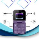 Telefone portátil dobrável Dual SIM Broisae, modelo compacto com tela pequena, ideal para uso contínuo e fácil de transportar.