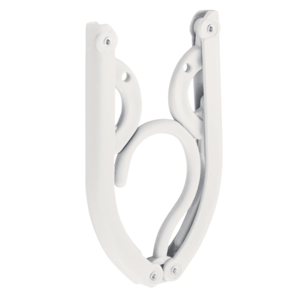 Cabides dobráveis de dupla altura, branca, para roupas de lavanderia, marca AB00130, com design compacto e resistente