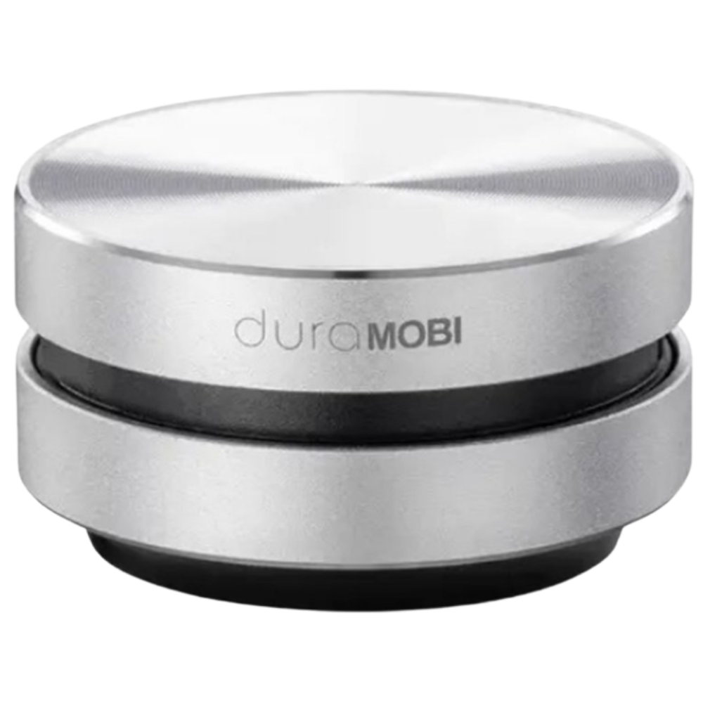 Alt text: Enceinte Bluetooth Duramobi com tecnologia de condução óssea, componente de áudio vermelha com design compacto.