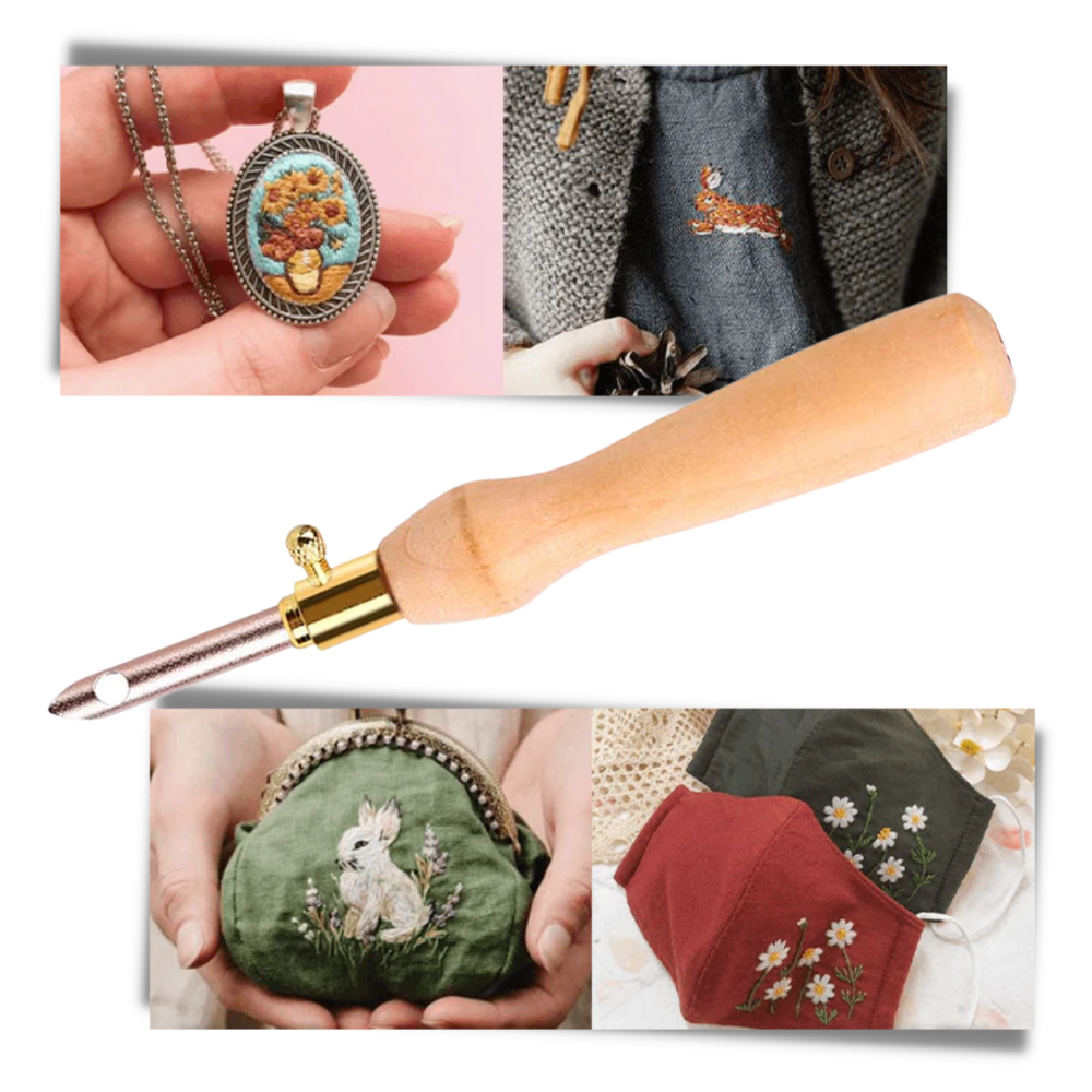 Kit de agulhas de bordado Duztion para trabalhos de artesanato, com agulhas e acessórios para bordado criativo.