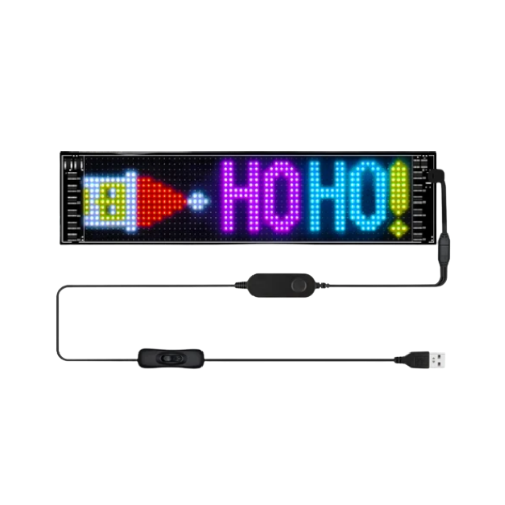 Painel LED personalizável e flexível Dyttdo para sinalização, mostrando luzes e design ajustável em tamanho de 17x7 cm.