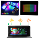 Painel LED personalizável e flexível da Dyttdo, sinalização de 17x7 cm com iluminação ajustável e design adaptável.