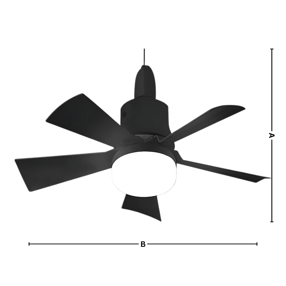 Ventilador de teto com lâmpada Green Scenic, com soquete E27, ideal para ventilação, iluminação e conforto em ambientes internos.