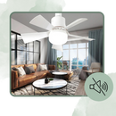 Ventilador de teto com lâmpada Green Scenic, modelo com soquete E27, ideal para conforto e iluminação silenciosa.
