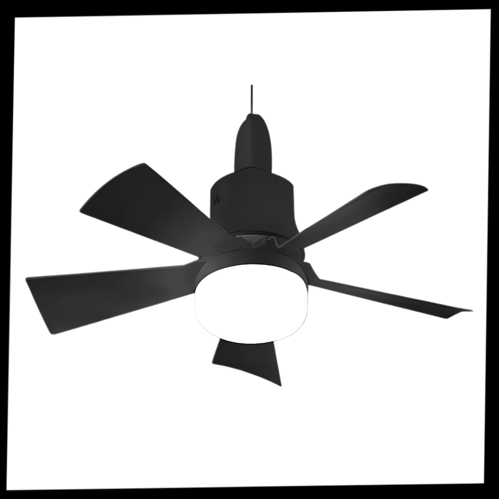 Ventilador de teto Green Scenic com lâmpada e soquete E27, ideal para circulação de ar e iluminação em ambientes internos.