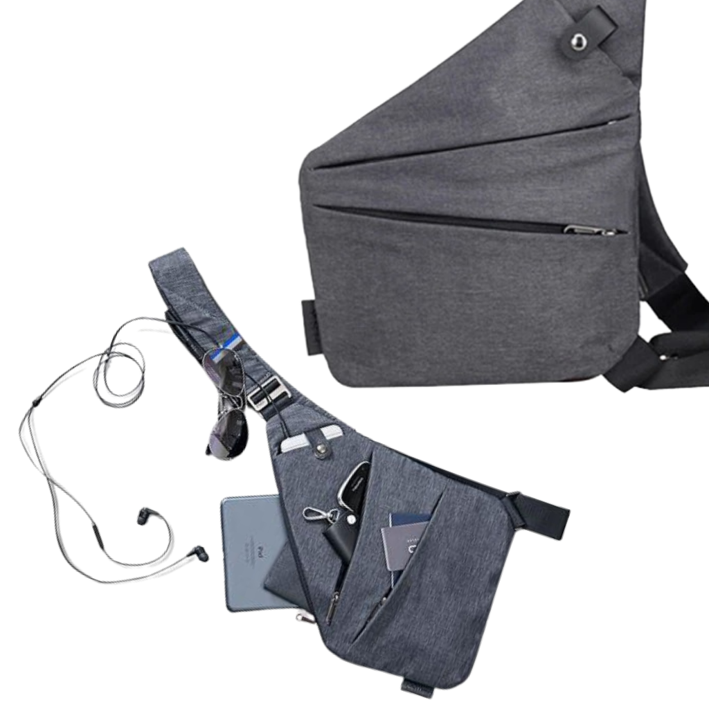Sacoche à main étanche Eaoattm de cor preta, com alça de ombro, ideal para proteger objetos da água e do clima.