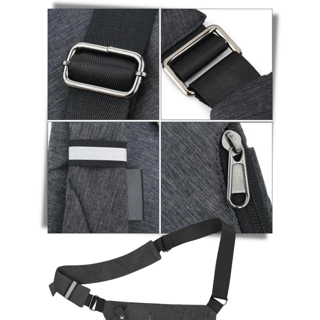 Sacoche à main étanche Eaoattm de cor preta, ideal para uso na diagonal, feita para proteger objetos em qualquer condição.