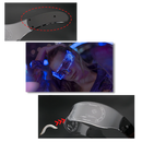 Óculos de sol East-Tamaki com lentes LED coloridas, armação moderna e design vibrante para estilo e diversão.