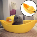 Lit para animais de estimação em forma de banana da Eastjing, acessório confortável para gatos, com design divertido e colorido.