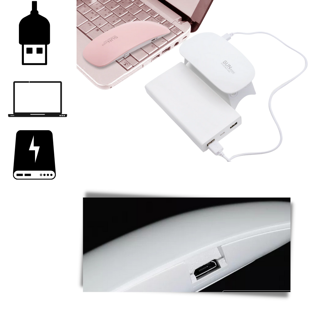 Lâmpada de LED UV para secagem de gel para unhas da Eastjing, branca, usada em procedimentos de manicure e cosméticos.