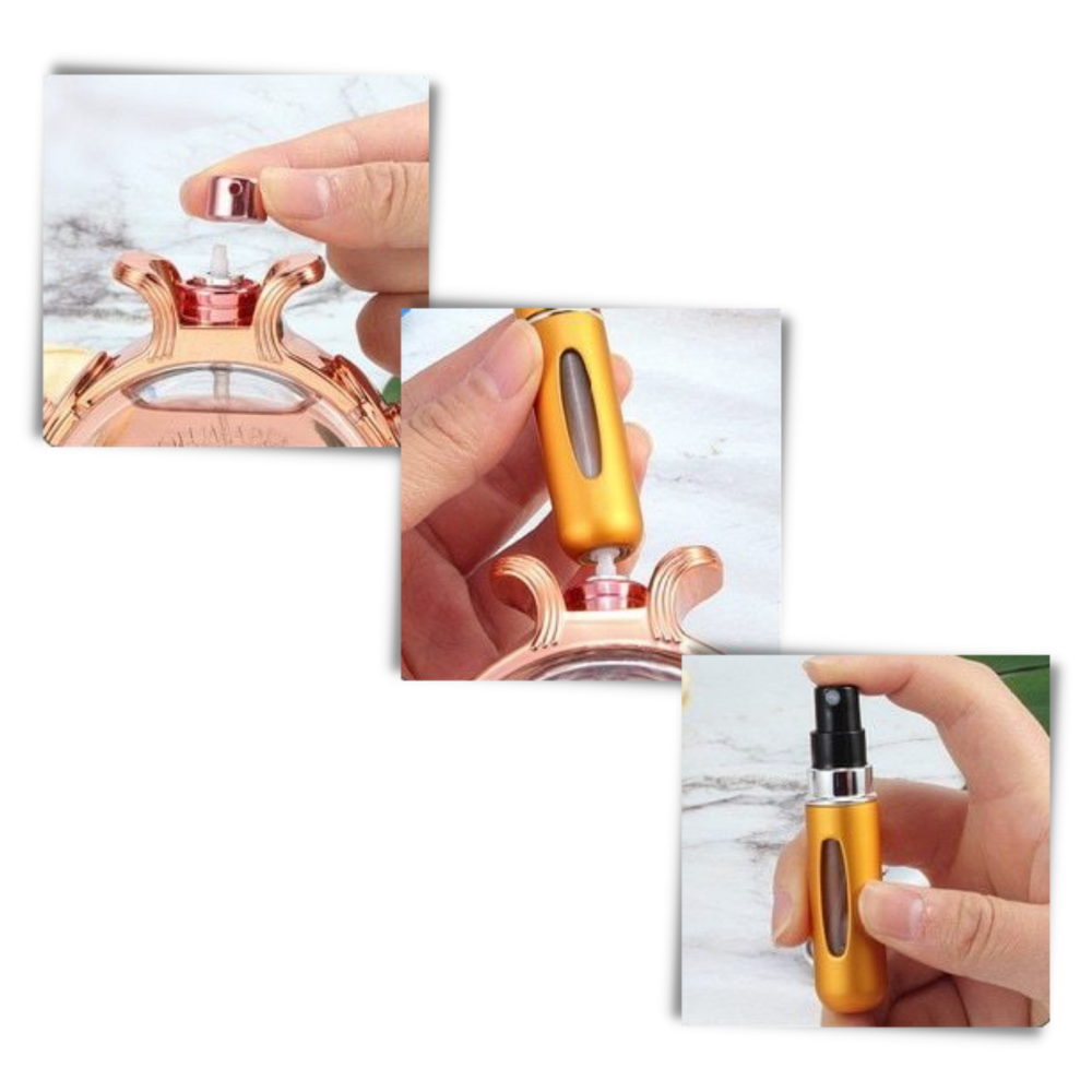 Conjunto de 3 mini frascos de perfume recarregáveis de viagem Eastjing, pequenos e vermelhos, para portar fragrâncias.