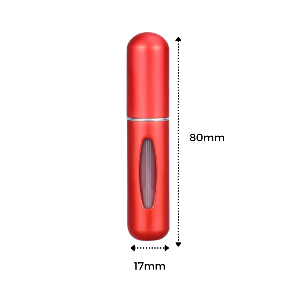 Conjunto de 3 mini frascos de perfume recarregáveis para viagem da Eastjing, em cores vermelhas, compactos e portáteis.