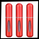 Conjunto de 3 mini frascos de perfume recarregáveis de viagem Eastjing, com design vermelho e compacto.