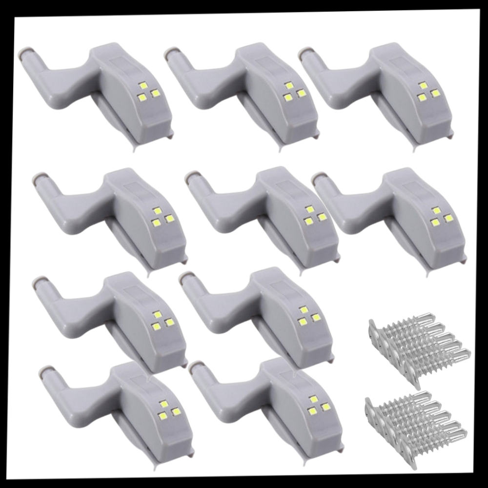 Conjunto de 3 luminárias LED brancas quentes para charnières, marca Eastjing, iluminação eficiente para móveis e armários.
