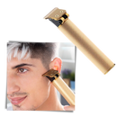 Tondeuse de cabelo recarregável Eastjing para corte e cuidados pessoais, mostrada com lâminas e cabo de carregamento.