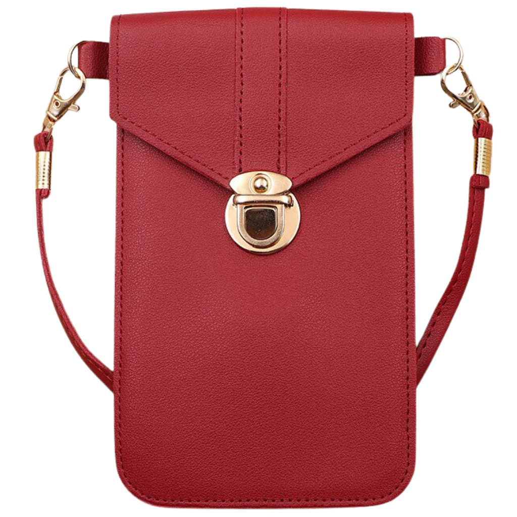 Sac transversal preto da Eastjing para telefone com tela sensível ao toque, bolso compacto e estilo elegante.