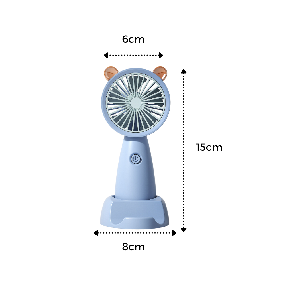 Mini ventilador USB Eastjing com suporte para telefone, ventilação portátil para telefones celulares em azul