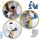 Pot de aprendizagem para crianças Willing com superfície antiderrapante e fácil de subir, ideal para treinar higiene infantil.
