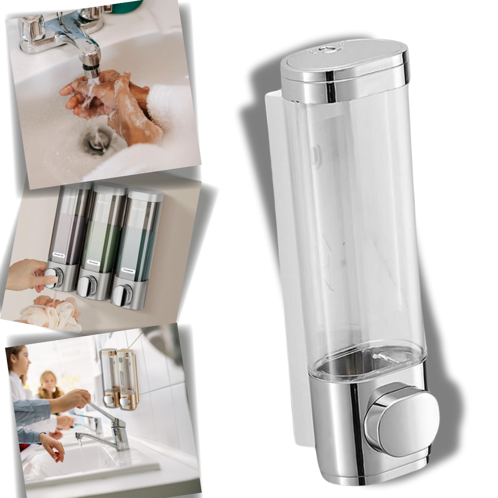 Distributeur de savon mural Tomfoto, facile à utiliser avec contrôle simple, conçu pour dispenser savon ou lotion.