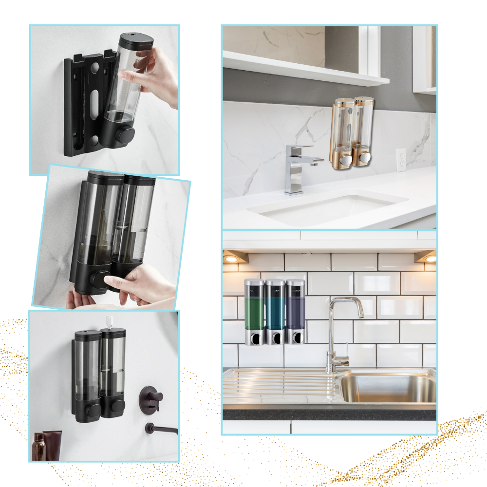 Distributeur de savon mural Tomfoto, design compacto e fácil de usar para dispenser sabonete ou loção na parede.