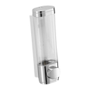 Distributeur de savon mural Tomfoto en plastique transparent et argenté, facile à utiliser, pour savon ou lotion.