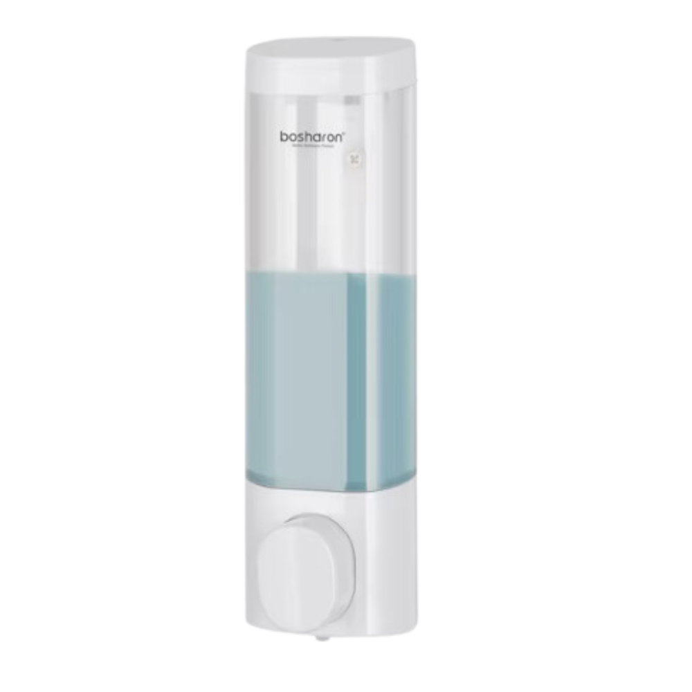 Distributeur de sabonete líquido Tomfoto, branco transparente, de parede, fácil de usar, para dispenser de sabonete ou loção.