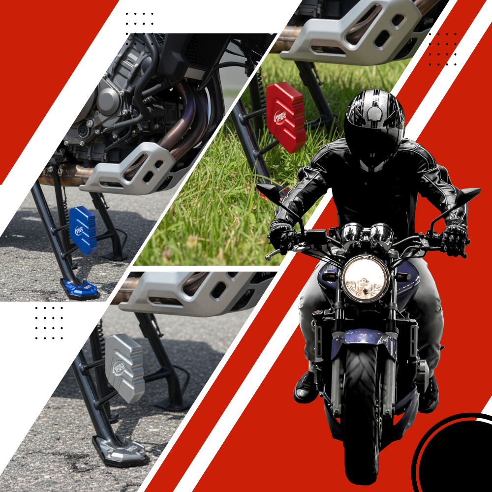 Support de levier de béquille et plaque d'extension en alliage pour moto Eccomum, pièce détachée automobile et moto, rouge.