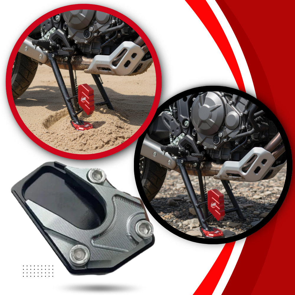 Support de levier de béquille et plaque d'extension en alliage pour moto Eccomum, pièce détachée pour motos rouges.