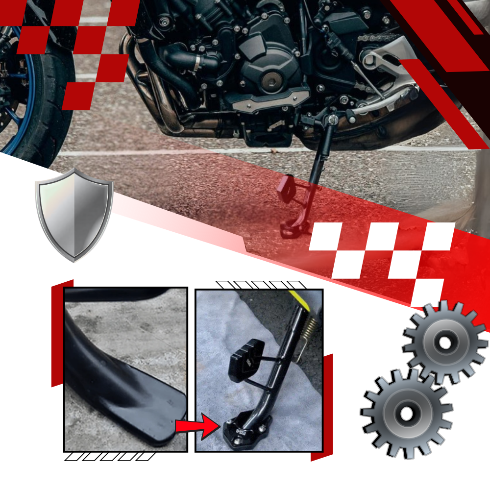 Support de levier de béquille et plaque d'extension en alliage pour moto Eccomum, pièce détachée automobile et moto rouge