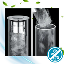 Bouchon d'évier escamotable Eccomum, pièce de plomberie pour empêcher les odeurs, en plastique noir avec mécanisme intégré.