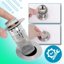 Bouchon d'évier escamotable Eccomum, pièce de plomberie pour empêcher les odeurs d'émaner du drain.