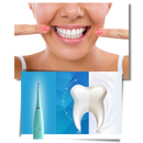 Máquina de dente da Eccomum para cuidados bucais, dispositivo azul para remover tártaro dental, em uso na imagem