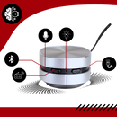 Mini-enceinte sem fio Dura Mobi, componente de áudio portátil com design compacto e conexão Bluetooth.