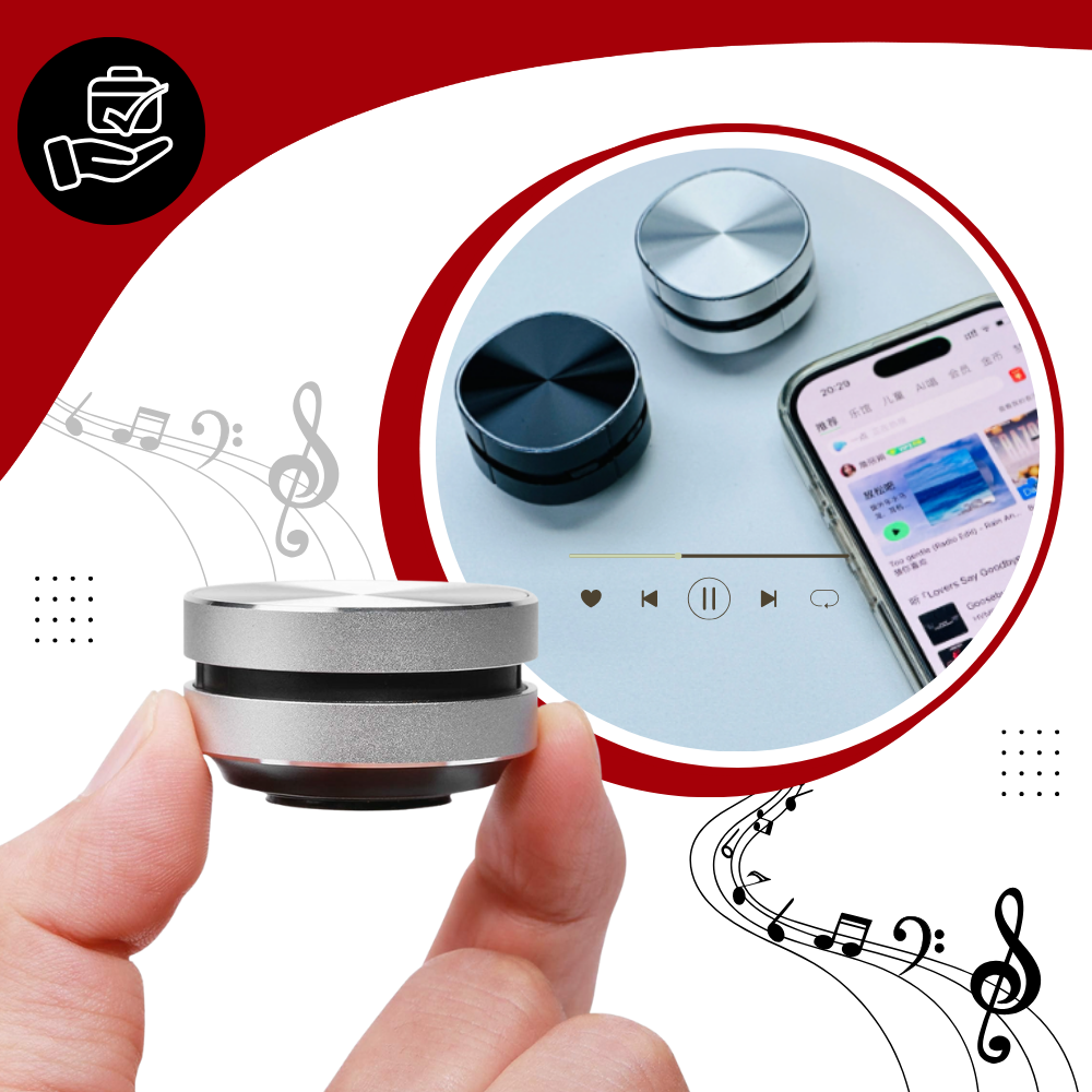 Mini-enceinte sem fio Dura Mobi, componente de áudio portátil com alto-falante compacto e design moderno.