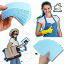 Folhas de limpeza ecológicas para banheiro da marca Yrtoes, tamanho compacto, ideais para limpeza eficiente de sanitários.