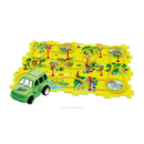 Conjunto de brinquedos educativos Xinyux com pista de carros elétricos e dinossauro, 25 peças para diversão e aprendizado.